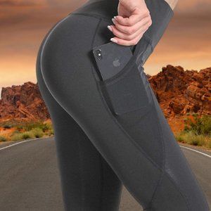 Black High Waist Pockets Yoga Pants Leggings